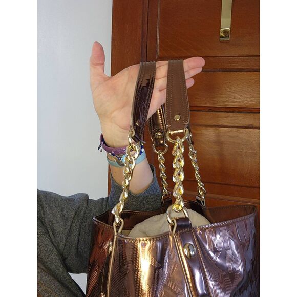 NWOT Michael Kors shimmer Delancey Large Tote - Picture 7 of 8